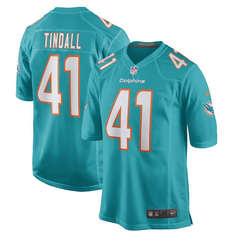 Men Miami Dolphins #41 Channing Tindall Nike Aqua Game Player NFL Jersey